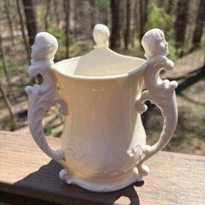 Lenox Three Heads Three Handles Urn Vase Made in USA 1931-1953 Green Stamp
