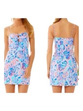 LILLY PULITZER Petra Padded Bust Bow Dress in Shell Me About It Size 8
