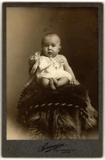 Antique Cabinet Card Circa 1890s Samarjian Cute Baby Boston MA
