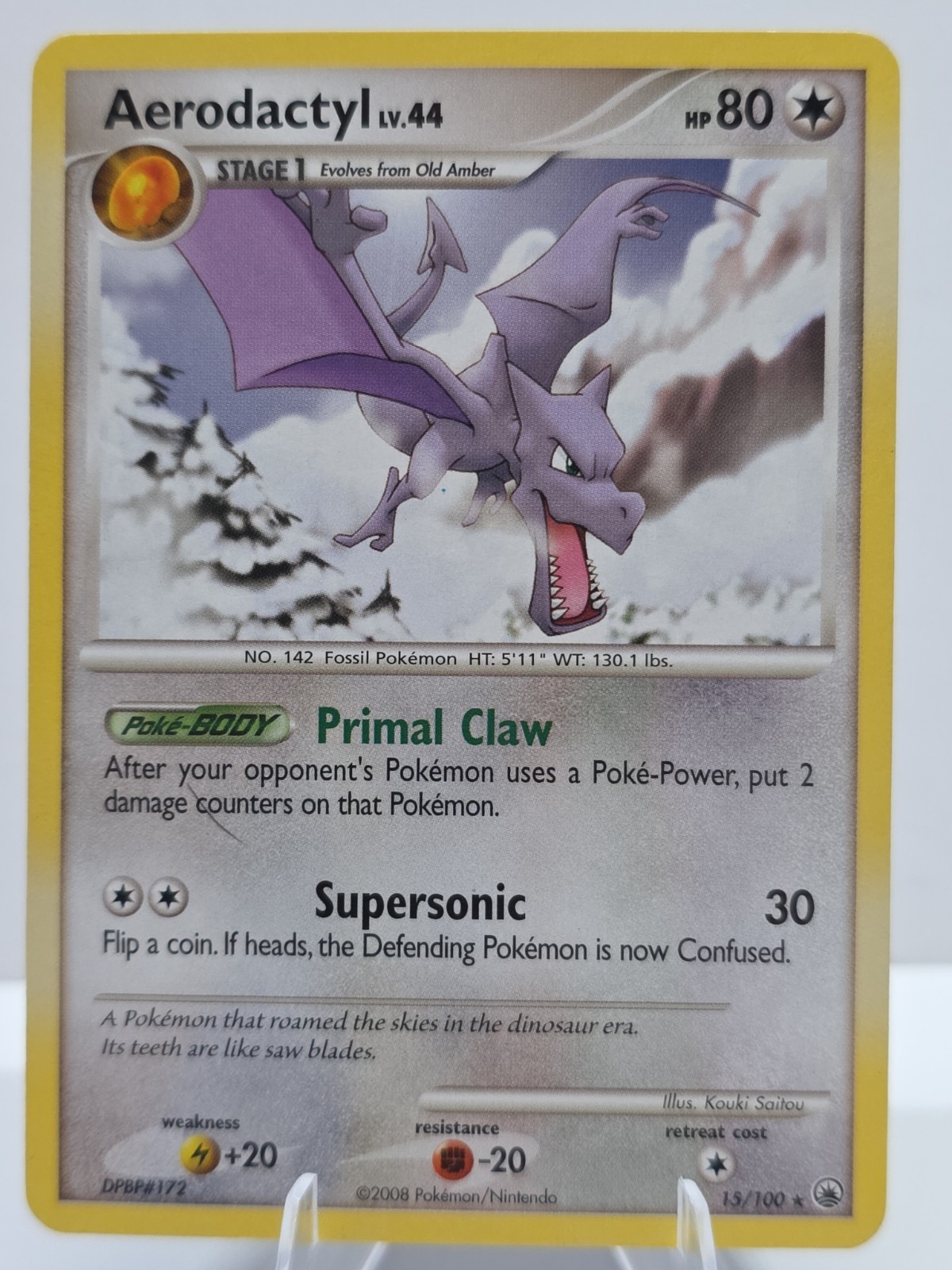 Vintage Pokemon Aerodactyl 15/100 Majestic Dawn Rare Non-Foil Card - Clean