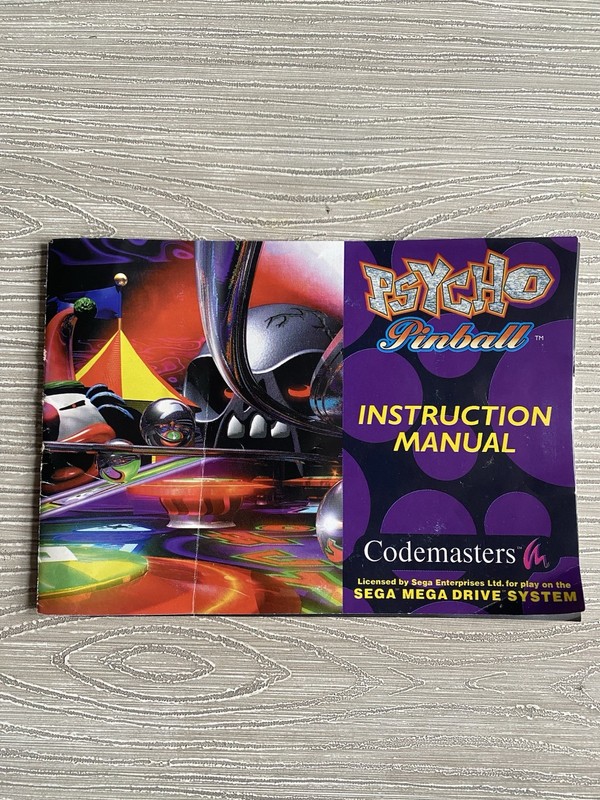 Sega Mega Drive Psycho Pinball - Manual Only