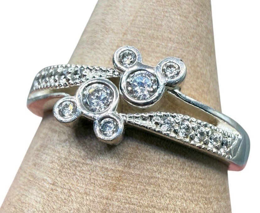 Disney Parks Siamese Mickey Mouse Double Sterling Silver 925 Ring