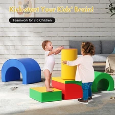 5pc Toddler Foam Play Set Soft Climbing Blocks Mat Active Kids Crawl Exploration