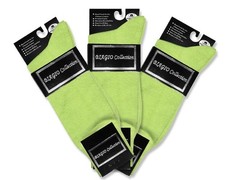 3 Pair of Biagio Solid LIME GREEN Color Mens COTTON Dress SOCKS