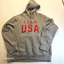 Team USA Hoodie Gray Pullover Sweatshirt Made in America USA Olympic Style