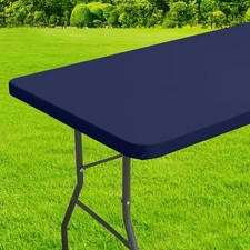 Rectangle Table Cloth Cover, Waterproof 72" x 30" Rectangular 1 Navy Blue