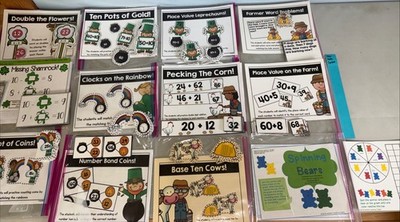 Math 12 Ready Made Math Centers For Leveled Instruction First Grade March