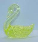 Fenton for Rosso Glossy Yellow Topaz Opalescent Swan Figurine