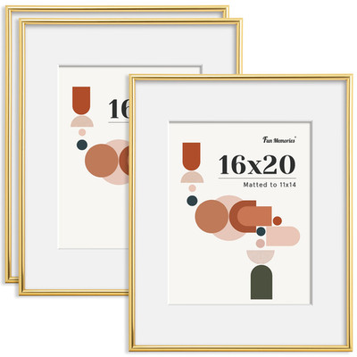 Fun Memories 16X20 Picture Frame Display 11X14 Mat Or Without Mat Poster Frames