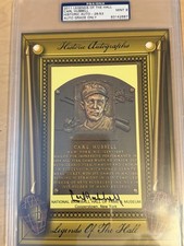 2011 Legends Of The Hall HOF Plaque Card Carl Hubbell AUTO PSA 9 Mint