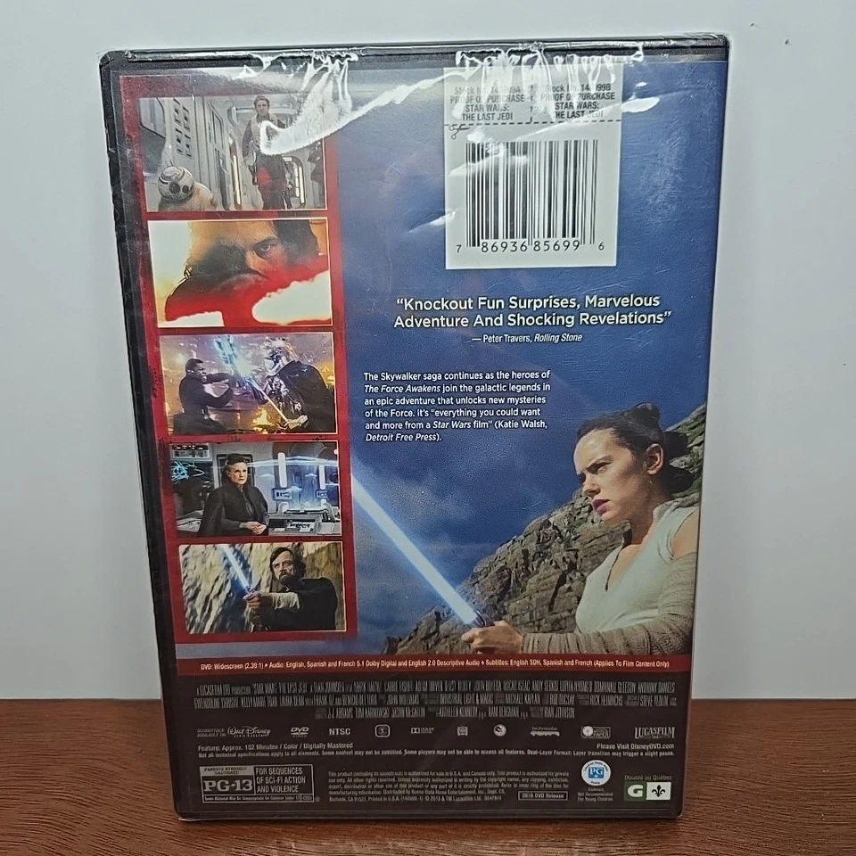Star Wars Episode VIII The Last Jedi (DVD,2017), New Sealed - Image 4 of 4