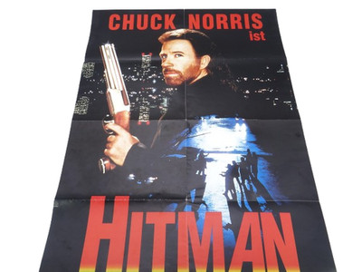 Hitman Chuck Norris Altes Vintage Kino Film Plakat Poster A1 Gefaltet