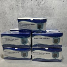 50 Pcs Black 3-Ply Face Mask Disposable Non Medical Surgical Earloop Mouth Cover