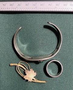 Antique Bracelet, Ring And Brooch Sterling Silver 925 t orally 1OZ 31 grams