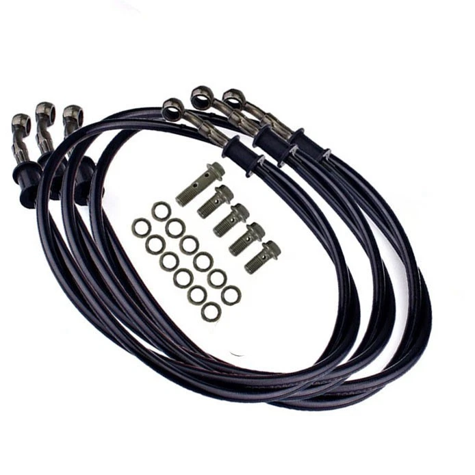 For Honda GL1100 Goldwing 1980 1981 1982 Front Rear Brake Line Kit Steel Braided Foto 2 de 2