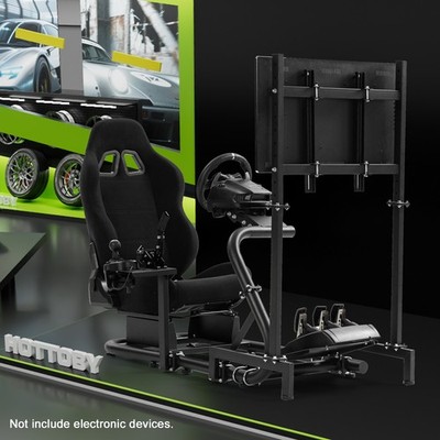 Hottoby Rennsimulator Cockpit Mit TV-Ständer  & Schwarzer Sitz Fit Logitech G923