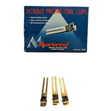 Marianna Double Prong Curl Hair Clips 80 Count 10462 Professional Salon Nickel
