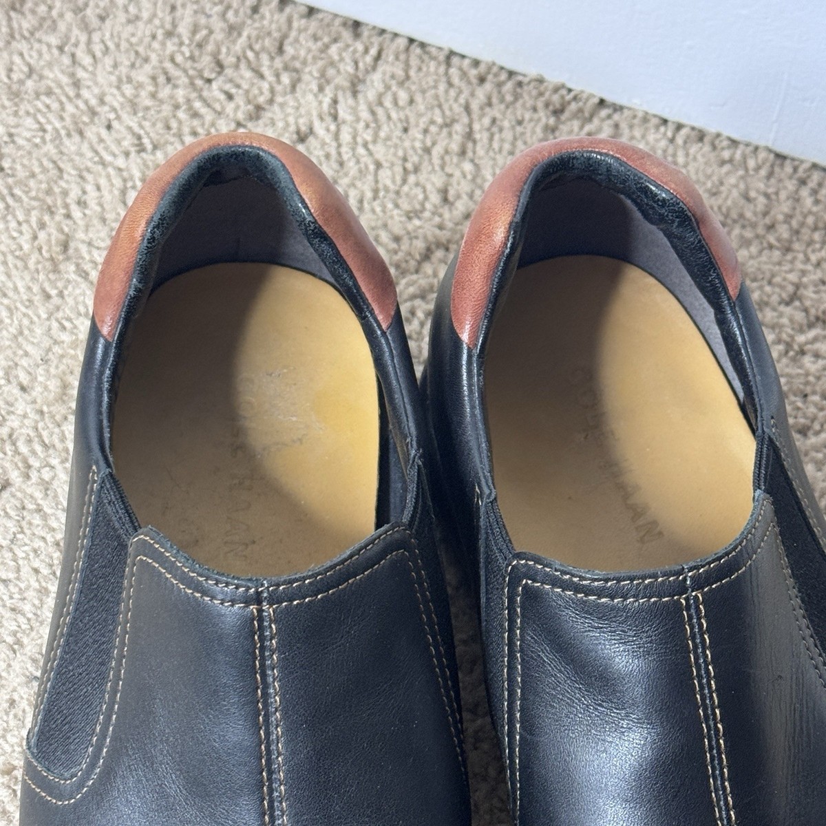 Cole Haan Zeno Leather Loafers Mens 11 Black Slip On Comfort 