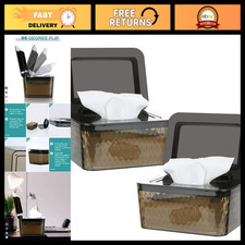 2 Pack Wipes Dispenser - One-Handed Operation, Easy Access Wipe Holder, Brown