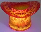 Vintage Fenton Glass Top Hat Amberina Daisy and Button 2 5/8" Tall