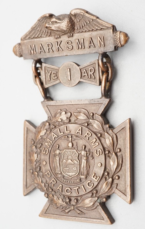 SAW New York Guard Small Arms Practice 1 Year Marksman Badge by Tiffany & Co.
