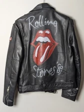 RARE VINTAGE 1989 Rolling Stones Steel Wheels Leather Tour Jacket XL 