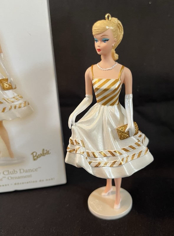 Hallmark Country Club Dance Barbie Ornament 2009 16th In Series Gold & White NIB