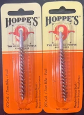 2X Hoppes No. 9 Phosphor Bronze Pistol Cleaning Brush 270 / 7MM Cal Bristle