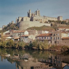 Beziers Cathedral The Roman Catholic cathedral of Beziers stands a- 1960 Photo