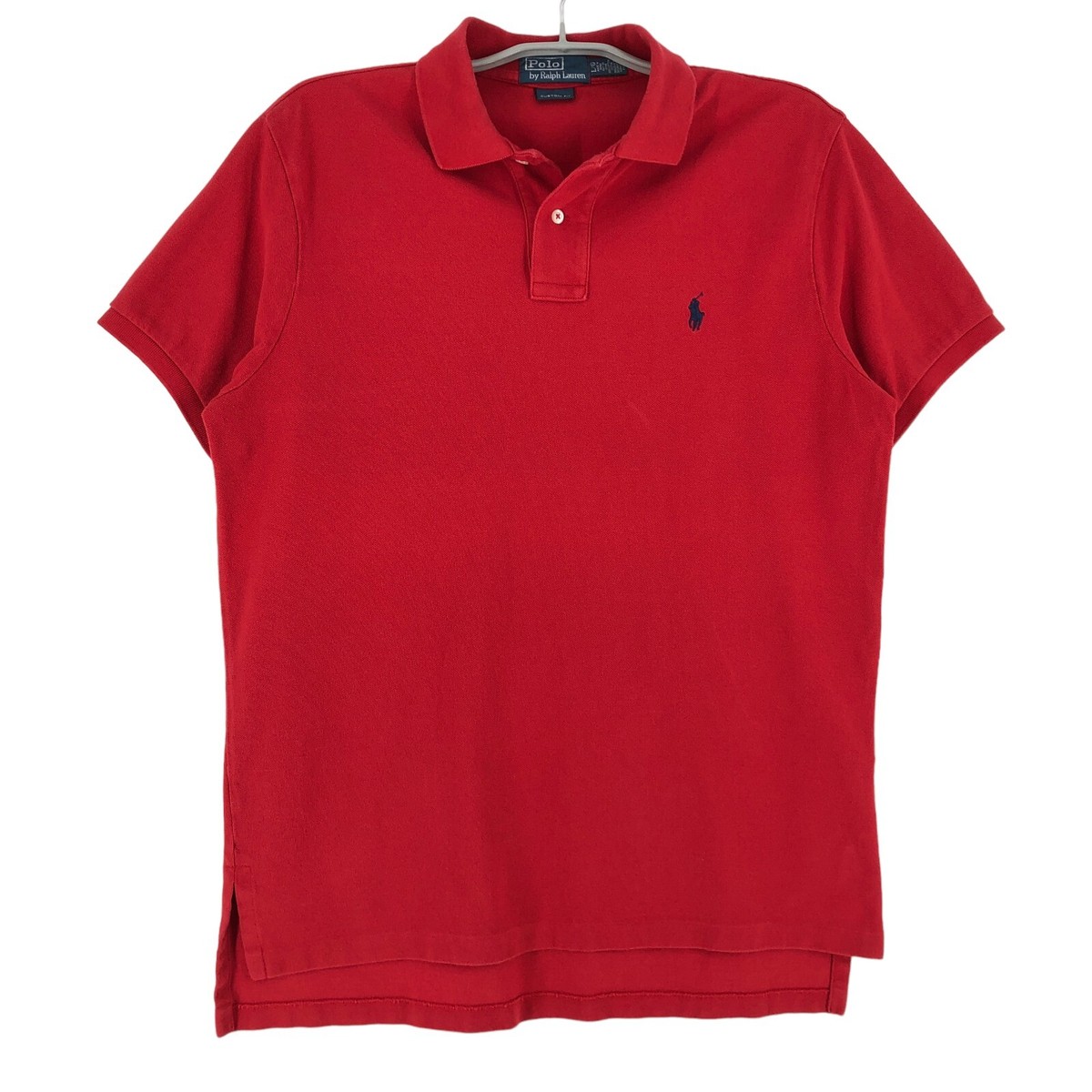 Polo RALPH LAUREN Custom Fit Red Polo Neck T-Shirt Men Size L | eBay