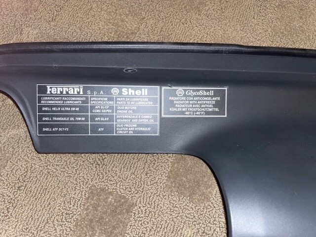 FERRARI 488 GTB REAR ENGINE BAY COVER PANELS TRIM SET OEM