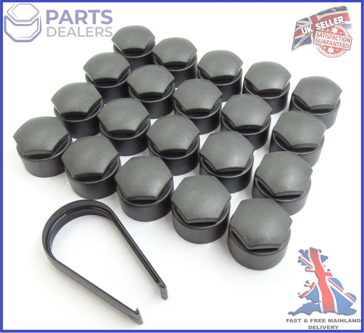WHEEL NUT COVERS FOR SEAT IBIZA LEON ALHAMBRA ALTEA 17mm BOLT CAPS