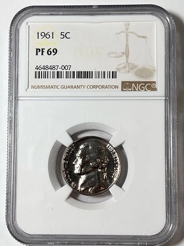 1961 JEFFERSON Nickel, NGC PROOF-69