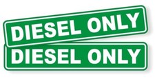 Pair Diesel Only Vinyl Sticker Decal