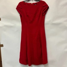 DKNY Womens 4 Red Short Tulip Sleeve Knee Length Dress NWT CB27