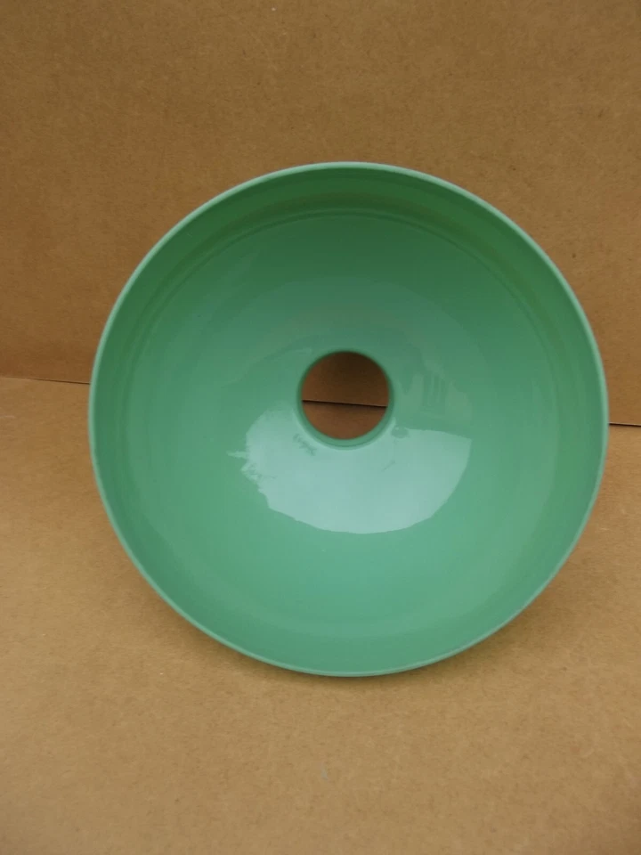 globe suspension opaline verte céladon verre lampe lustre diamètre 32,5 cm 19éme - Photo 3/4