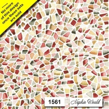 (1561) TWO Paper LUNCHEON Decoupage Art Craft Napkins - MOSIAC PATTERN AUTUMN