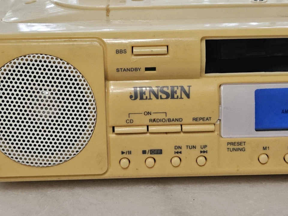 VINTAGE JENSEN UNDER CABINET STEREO CD PLAYER DIGITAL CLOCK RADIO JCR-280 AS-IS  - Image 2 of 4