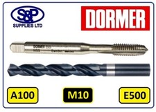 Image of M10 DORMER TAP WITH A100 8.5MM HSS DRILL BIT DORMER BRAND E500 10MM 2ND TAP