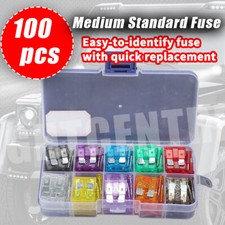 100pcs Car Automotive Medium Standard Fuses Auto Blade Fuse Assortment Kit APM