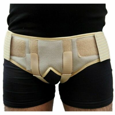 Men's Inguinal Hernia Support Belt With 2 Removable Pressure Pad S/M/L/XL
