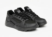 Crosshatch Mens Trainers Shoes Lightweight breathable Sneaker All Black
