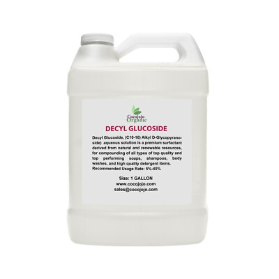 Decyl glucoside bio-degradable natural surfactant non-gmo 1 gal diy shampoo soap
