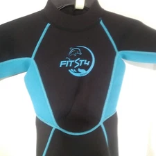 FitsT4 Women's XS Neoprene Wetsuit Black Aqua Short Sleeve Knee Leg Scuba Diving