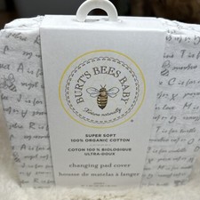 Burts Bees Baby BEESNUG Changing Pad Cover Organic Cotton Bees Alphabet 16x32