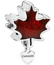 Authentic Maple Leaf Beads S925 Silver Charm  Alloy Bead DIY Canada Love Cham