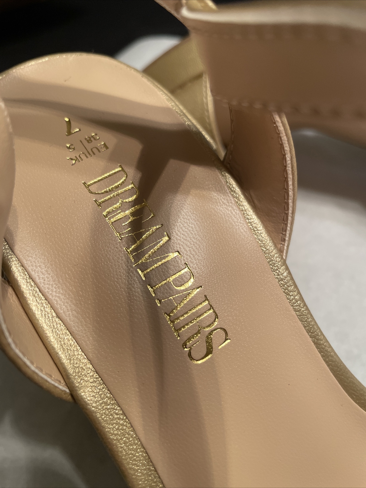 DREAM PAIRS Women Chunky Block High Heels Ankle Strap Wedding Party Heel Sz 7