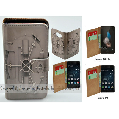 For Huawei Series Mobile Phone - Bank Vault Print Wallet Phone Case Cover