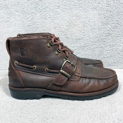 Duck Head Strap Buckle Boots Mens Size 11 M Brown Leather