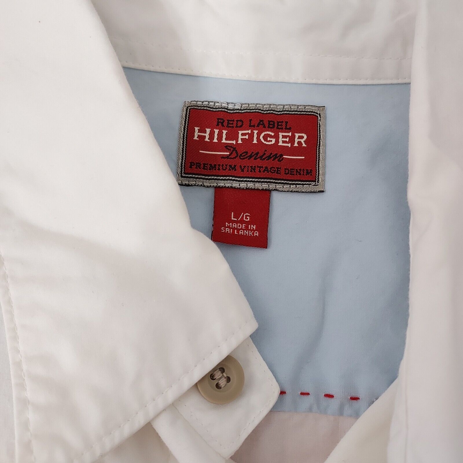 Tommy Hilfiger Red Label Shirt Men's Large Off Wh… - image 8